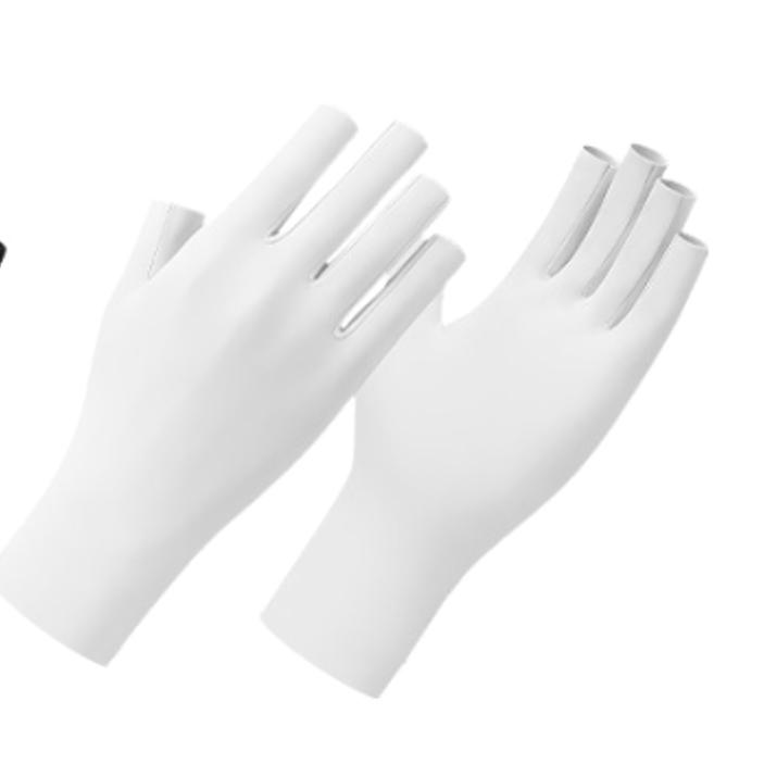 Ice Silk Manicure Baking Lamp UV Anti-light Gloves Outdoor Bicycle Cycling Sun Protection Gloves for Women Thin Style