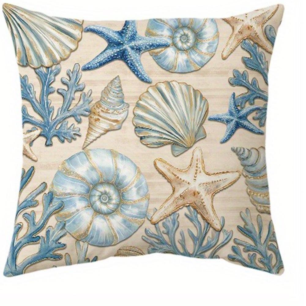 Nautical Shell - inspired Pillow CoversLiving room sofa cushion cover, soft and comfortable, bedroom room decoration