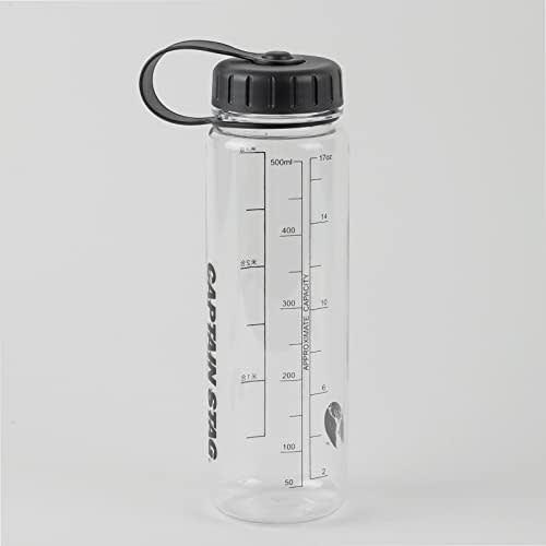 Captain Stag (CAPTAIN STAG) Water Bottle, Sports Bottle, 500ml, Direct Drinking, with Rice Graduations, 3.3 Cups, Black, UE-3379