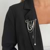 Personalized and Fashionable Small Snake Shaped Fish Rivet Tassel Women's Brooch Creative Multi-layer Chain Decoration