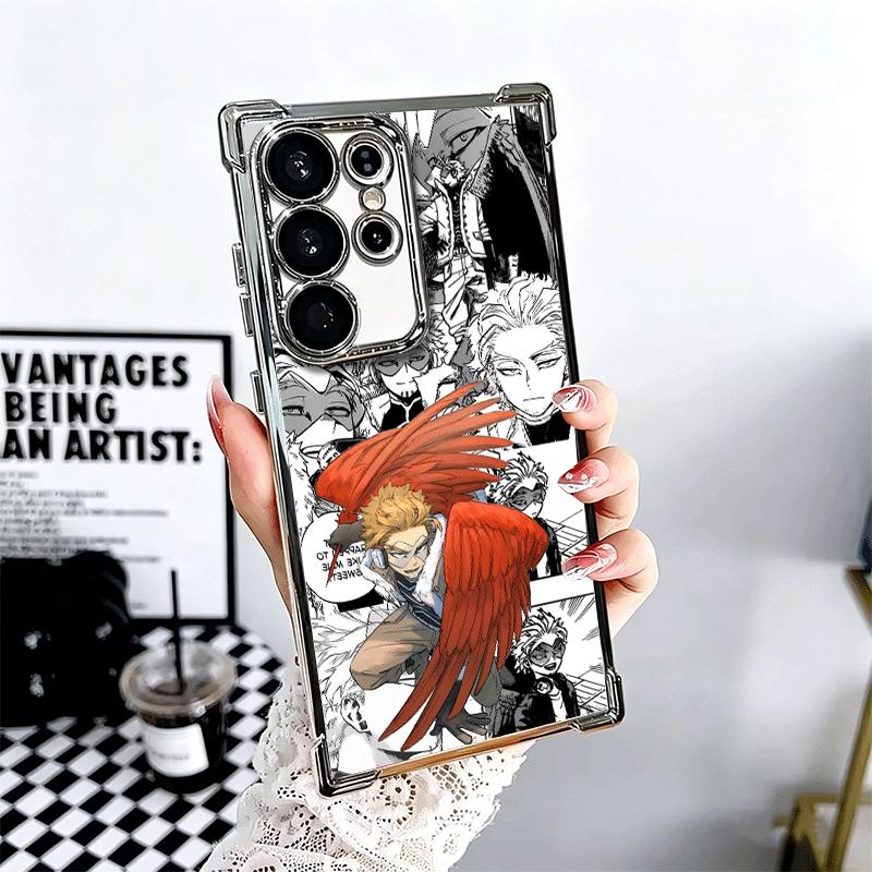 

MHA My Hero Hawks Soft Phone Case For Samsung Galaxy S26 Ultra S25 Edge S24 FE S23 Plus S22 S21 + S20 Plating Anti-Fall Fundas Samsung S24 Plus
