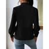 GMXIA Spring and Winter Long Sleeve Shirt Design Sense V-neck Solid Color Loose Top Autumn Shirt