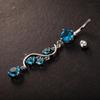 Sexy Shiny Cubic Zirconia Dangle Bikini Jewelry Belly Button Navel Barbell Ring