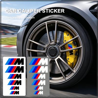 6Pcs 3D Car Brake Caliper Stickers Auto Wheel Hub Decor Accessories Fit For E60 E46 E39 E38 E90 E36 F30 E30 E31 E34 F10 F20 E87 X1 X5 X3 X6