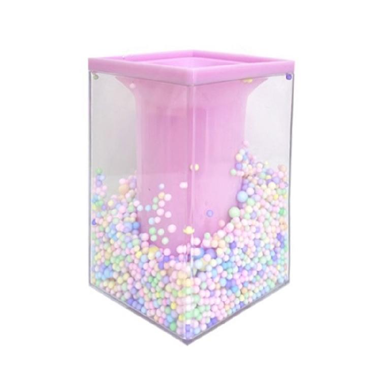

Square Shape Plastic Pen Cup Desktop Cosmetic Organiser Storage Box For Bathroom Vanity Makeup Essential Organization розовый