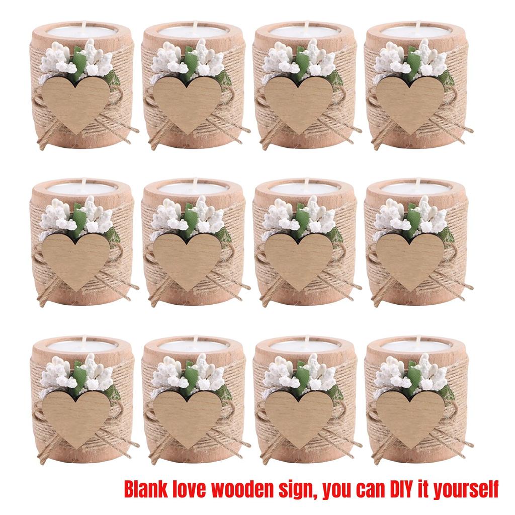Guest Gift Candle for Wedding Wooden Tealight Candle Holders Bridal Shower Thank You Gifts for Baby Shower Christmas Candlestick