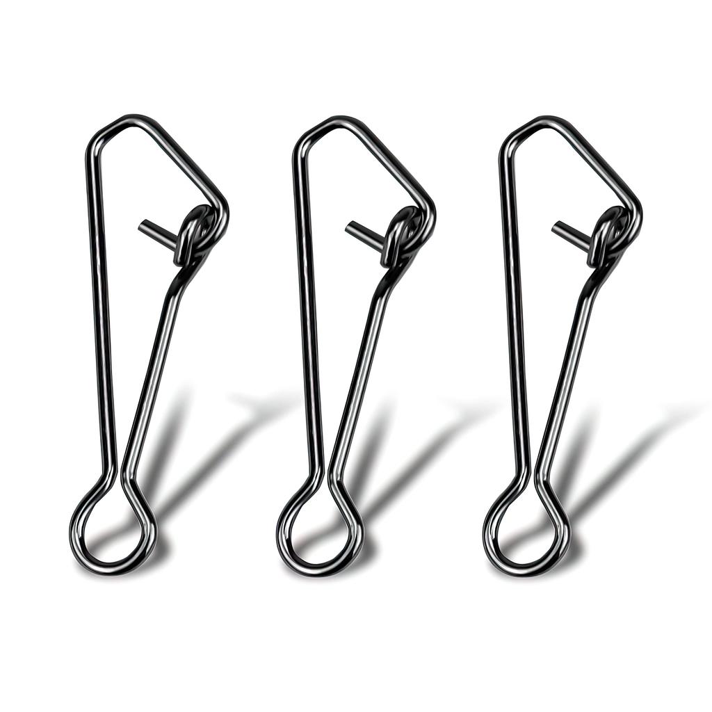 Piscorush Pescuit Agrafă Rapidă Inoxidabil Negru Valoare pentru Pescuit și Fir Potrivit pentru Pescuit Calmar, Albastru și Stavridă Set de 100 de Piese, Oțel,