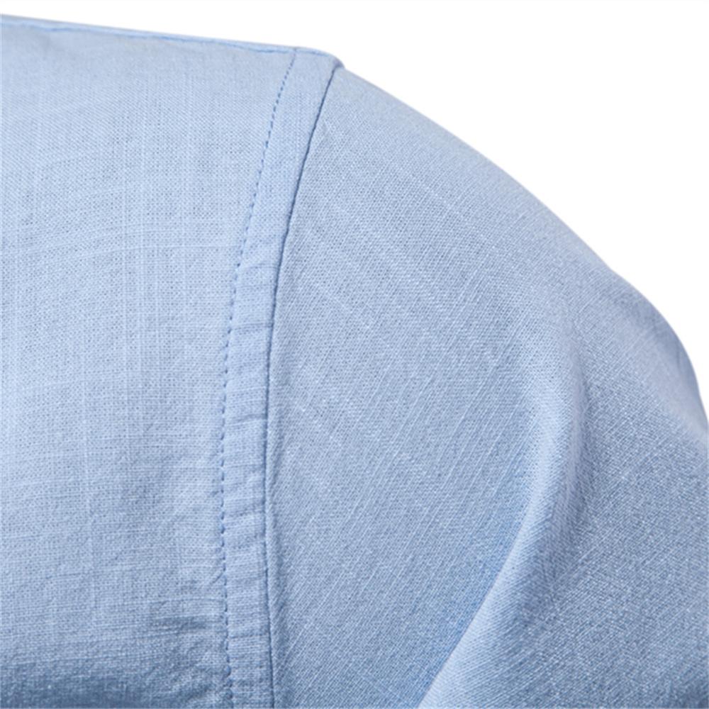 Camicia Sociale in Cotone da Uomo Tinta Unita Manica Lunga Camicia di Alta Qualità per Uomo Primavera Stand Casual Camicie da Uomo