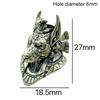 Ancient Egypt Death God Jackal Head Brass Edc Knife Beads Diy Paracord Woven Lanyard Pendants Jewelry Outdoor Accessories