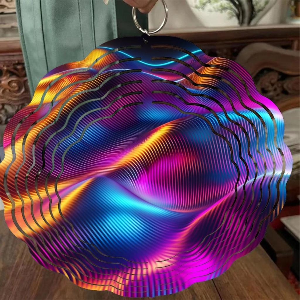 10 Inch Metal Wind Chime with Swivel Hook Vibrant Iridescent Reflective Design for Garden Patio Decor All Season Gift