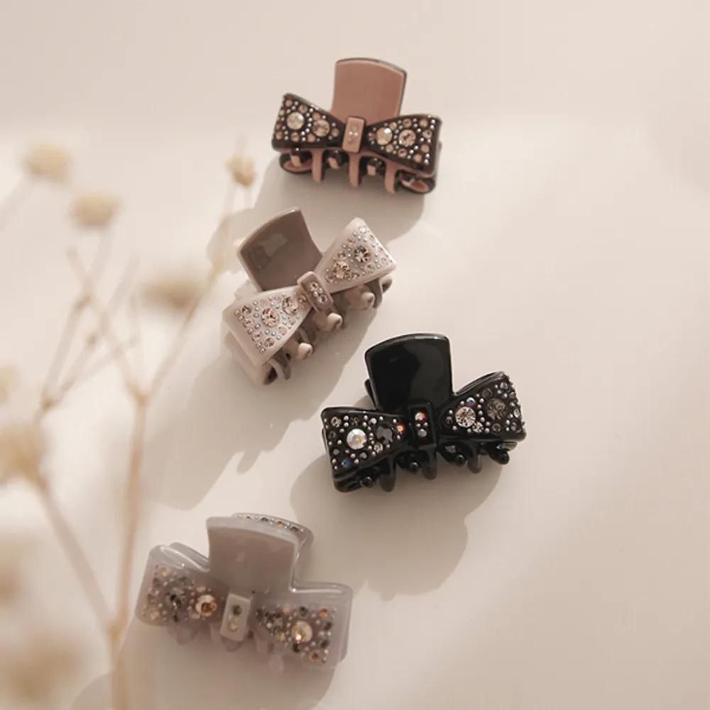 bydaisy Ribbon Cubic Color Block Mini Hair Clip Bh0555 gray