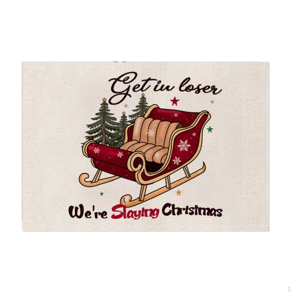 Christmas Placemat Party Decor Reusable Washable Coasters Versatile Table Decoration