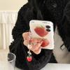 Ins Style Simple White Background Strawberry Phone Case for iPhone 17, 16 Pro Max, 15, 14 with Girlish Heart Design