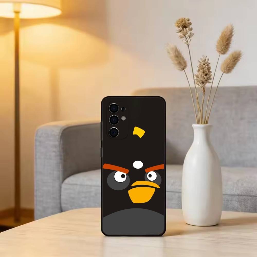 

Funny Cartoon A-Angry B-Birds Phone Case Black Silicone Soft For Samsung S25,S24,S21,S22,S23,S30,Ultra,S20,Plus,Fe,Lite Samsung S23plus5G