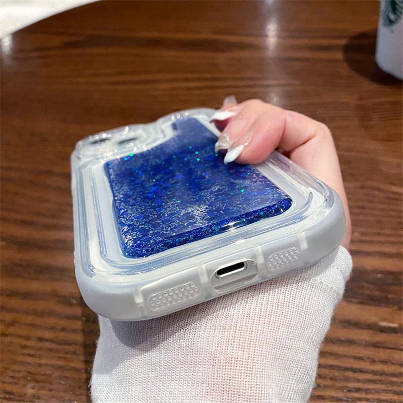 Funda de teléfono con lentejuelas epoxi y brillo degradado para Iphone 14 Pro Max 13 11 12 Pro Max 14 Plus, funda transparente de silicona a prueba de golpes