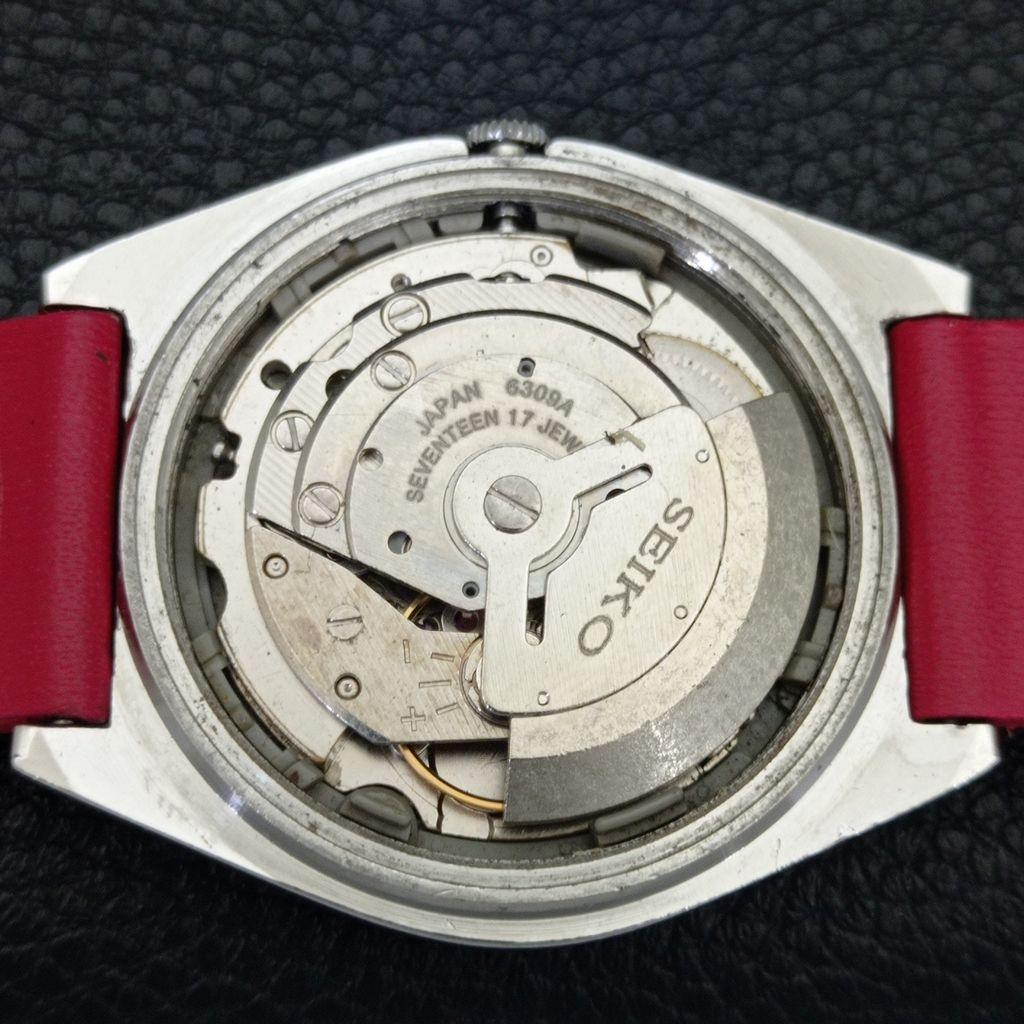 JAPAN VINTAGE SEIKO 5 AUTOMATIC 6309A MENS RED COLOR DIAL WATCH a701438-5 R206b-a701438