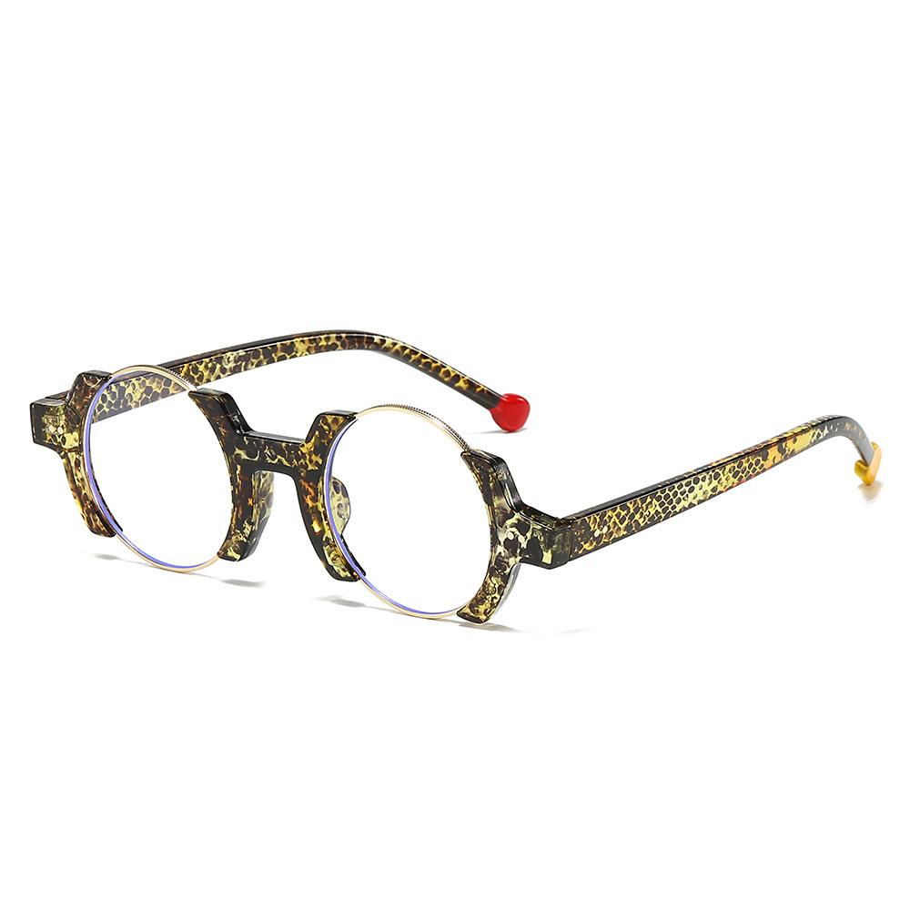 25 Cross-Border Italian Brand Color Matching Irregular Frame Hip-Hop Trend Decorative Frame Glasses Frame