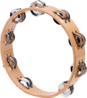 KC Tambourine, Round, Wooden, Natural Color, 24cm TW-24/18