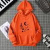 Autumn Winter Crescent Moon Pendant Printed Hoodie Sweatshirt Unisex Casual Style Top Korean Trend Couple Matching Shirt CYXX335