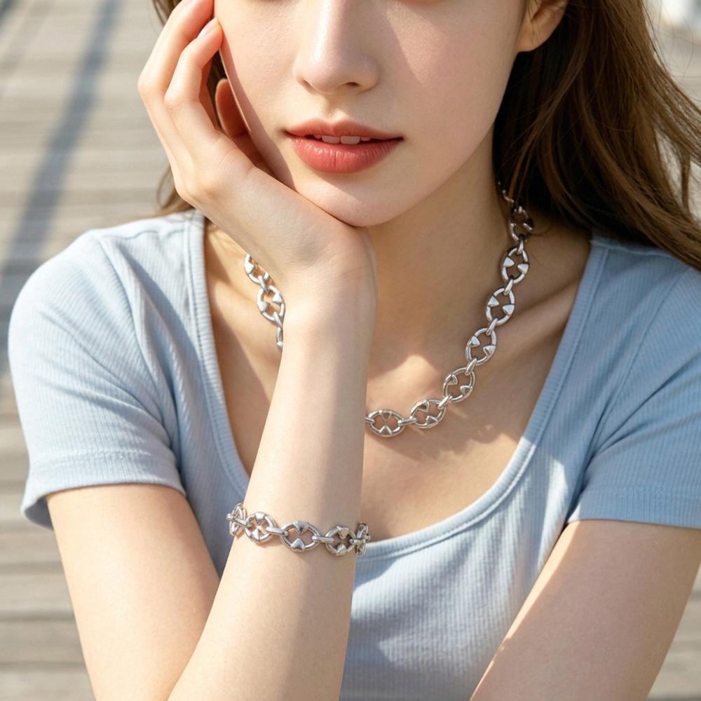 Xin Duo Duo European & American Cross-Border Gold-Plated Stainless Steel Pig Nose Buckle Necklace Bracelet