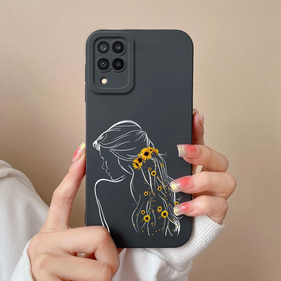 For Samsung Galaxy A12 M12 F12 Phone Case Cartoon Liquid Silicone Full Protection Anti Drop Cover For Samsung A 12 M 12 Bumper