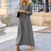 Women's Long Sleeve Maxi Dress in Solid Colors - Olive Green, Black, Wine Red, Gray, Blue, Green