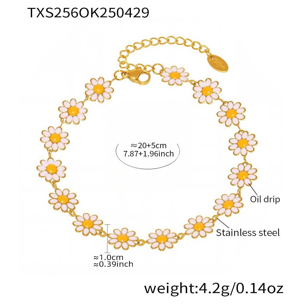 

Summer Daisy Anklets for Women Beach Stainless Steel Tassel Anklet Leg Ornament Classic Foot Chain Sandals Jewelry Gifts золотой