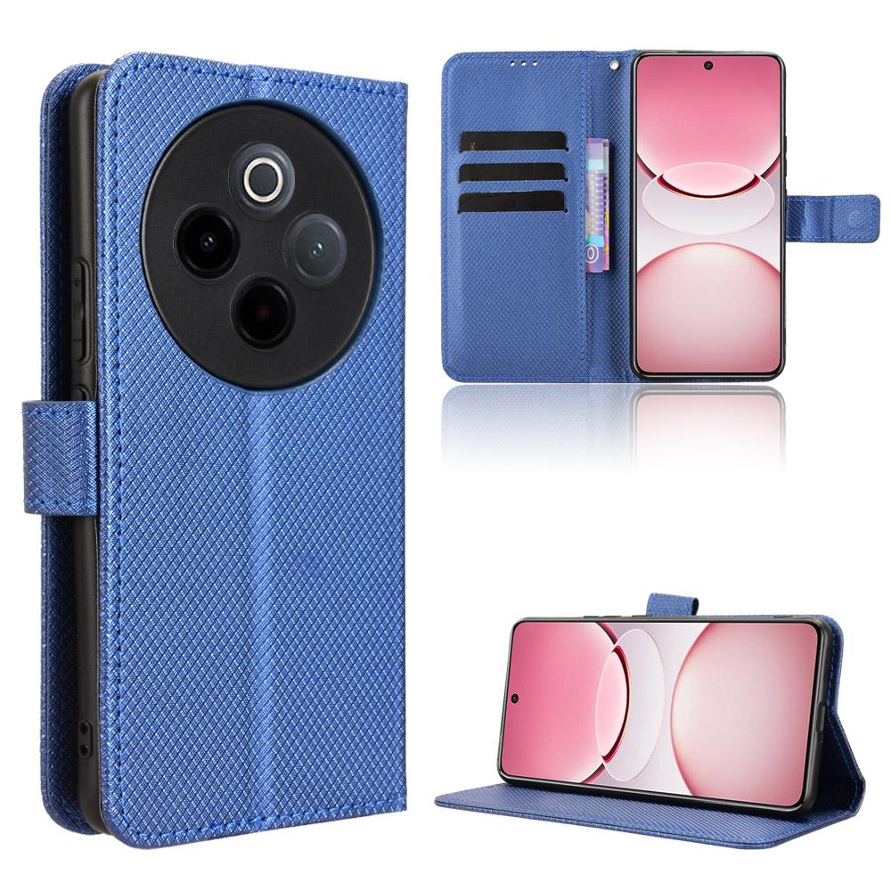 For Vivo Y300 Pro 5G/vivo Y300 Pro+ 5G/vivo iQOO Z10 5G Leather Wallet Case with Strap Diamond Texture Phone Cover