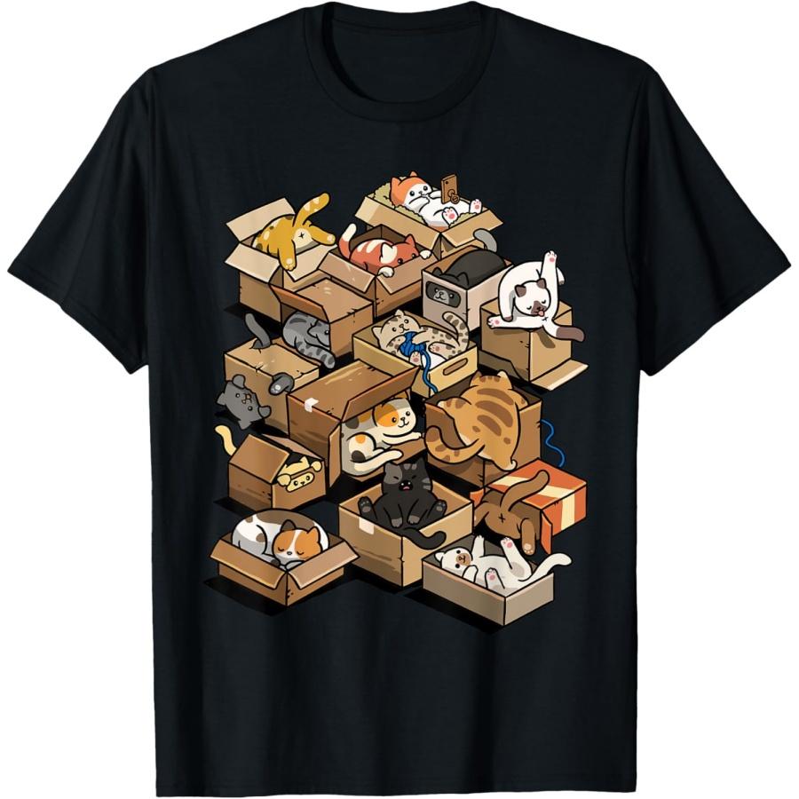 Kawaii Kartonová Kočka Kotě Vtipný Kočičí Mém Milovník Koček Majitel Tričko