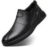Leather Shoes Men's 2025 New Spring Business Casual Leather Shoes Middle-aged Dad Soft Leather Soft-soled Doudou Shoes