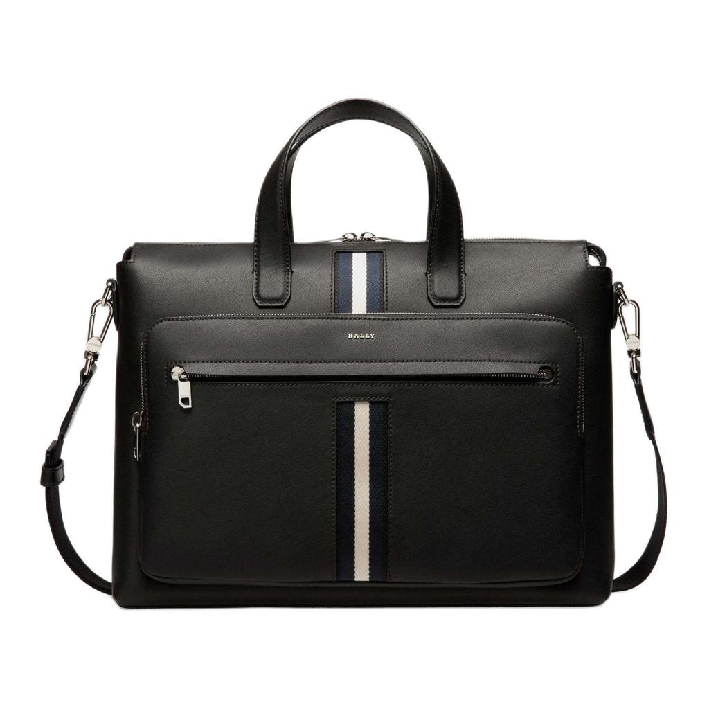 Bally Case Letter Logo Leather Shoulder Crossbody Tote Bag Men bags Black 6307866