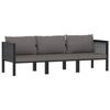 VidaXL 3-seater Sofa with Cushions Anthracite Wicker