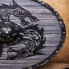 Viking Wolf Wooden Shield Wall Decor Norse Fenrir Shield Medieval Warrior Viking Home Decor Gift 60.96 cm