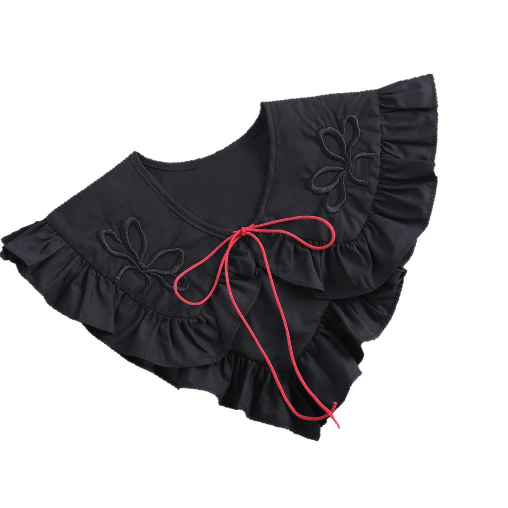 Elegant Ruffle Trim Detachable Collar Comfortable Courtstyle Decorative Collar Neck Choker Accessory for Punk Styling