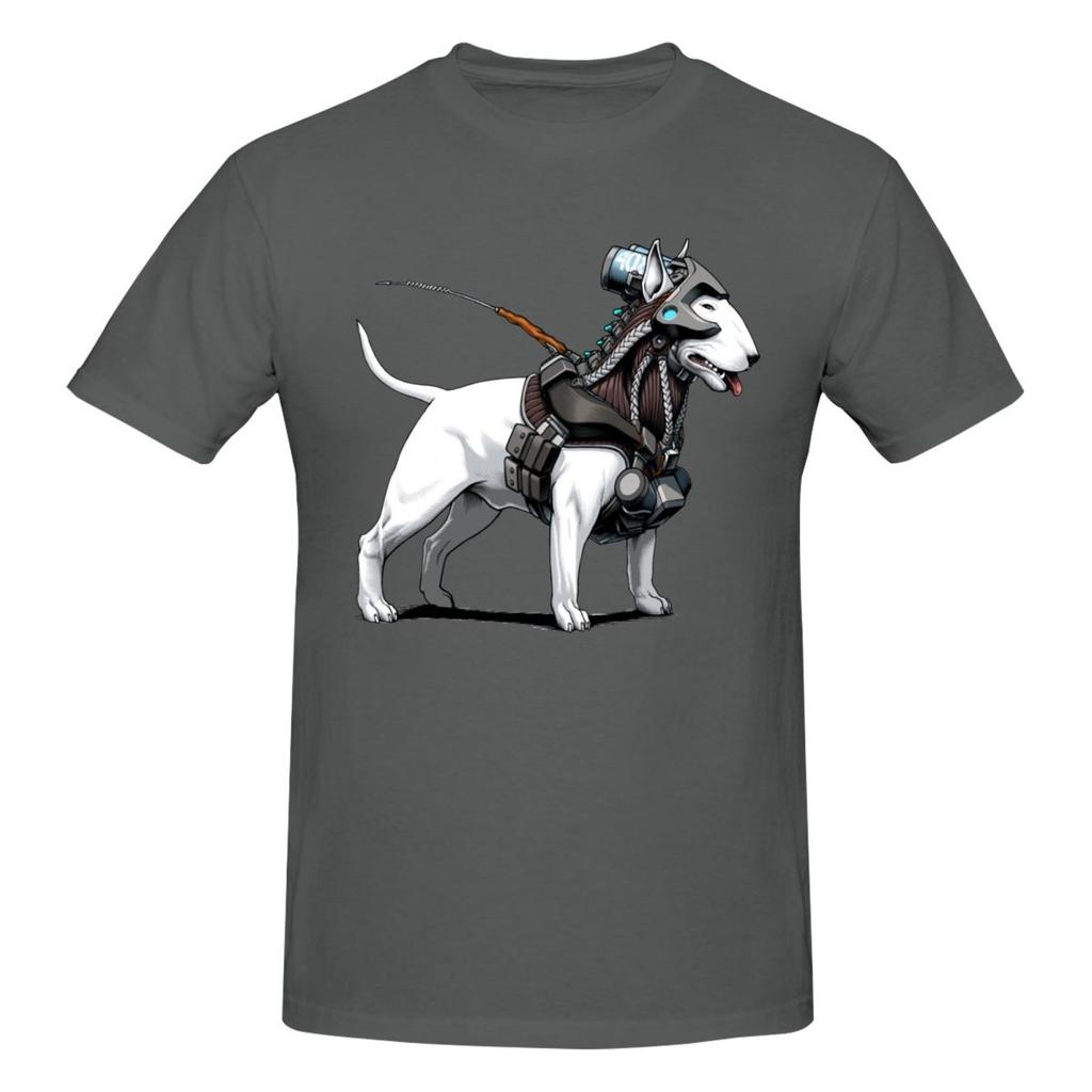 Unisex Cyborg Bull Terrier Steampunk Awesome T Shirt Streetwear Cotton Crewneck T Shirts