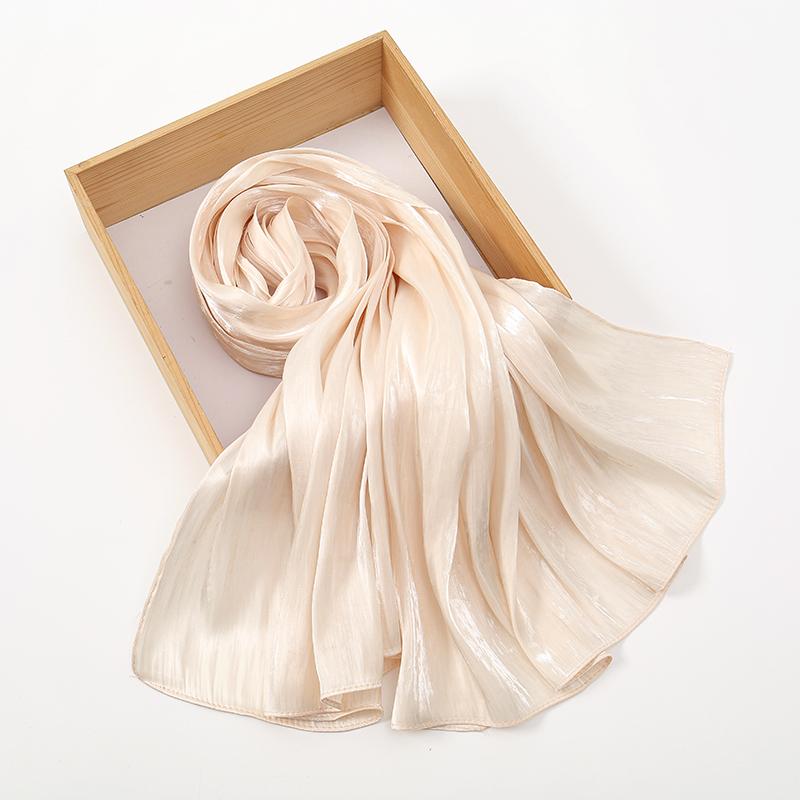 Premium Shimmer Silk Satin Hijab Scarf Women Luxury Solid Color Plain Hijab Shiny Shawl Silk Feeling Stain Wraps Shiny Stoles