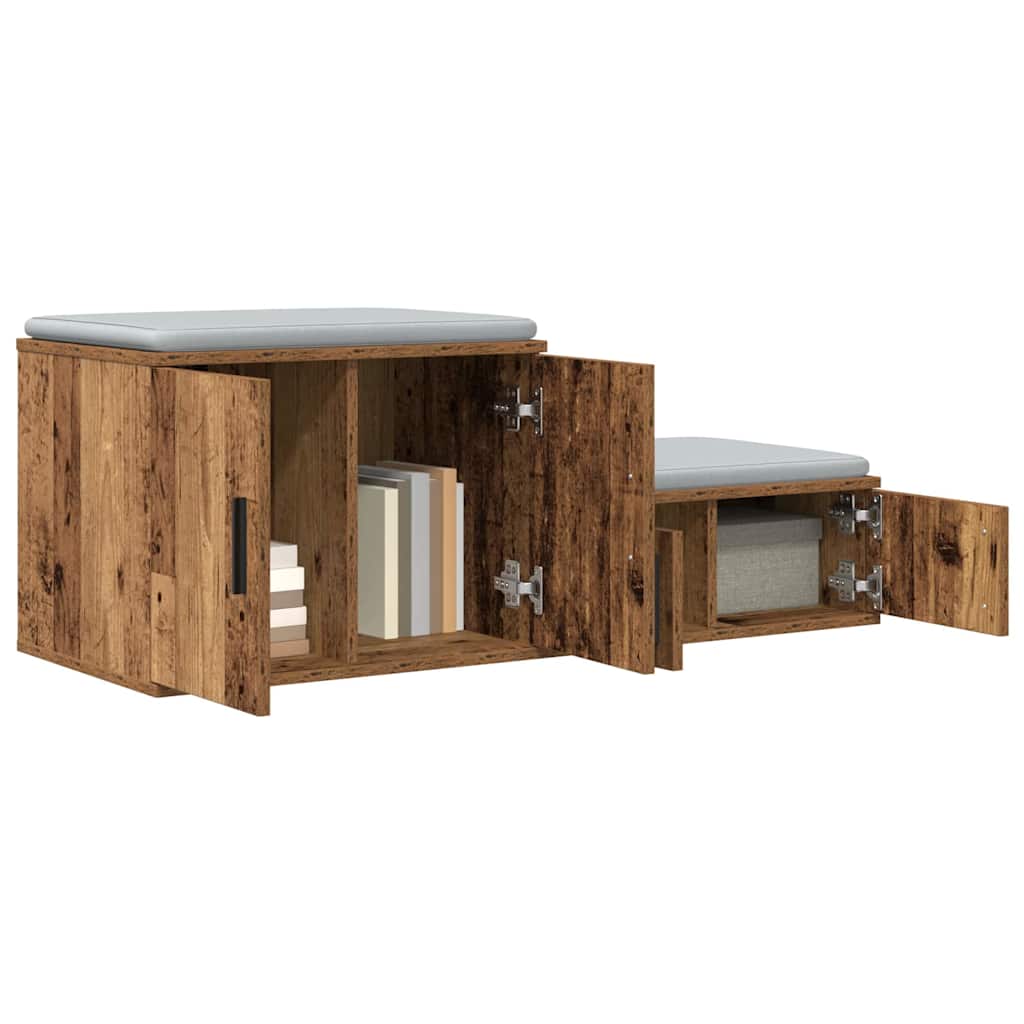 Storage Cabinet 2 pcs Reclaimed Wood Look 103 x 41 x 40 cm