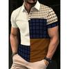 Men's Summer Best-selling Simple Check-patterned Printed Short-sleeved POLO Shirt for Outdoor Casual Wear and Fashion