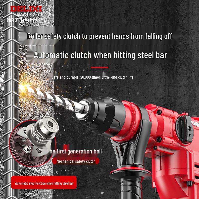 Delixi Multi-Function Electric Hammer & Drill - Industrial-Grade, Dual-Purpose, Lithium-Powered