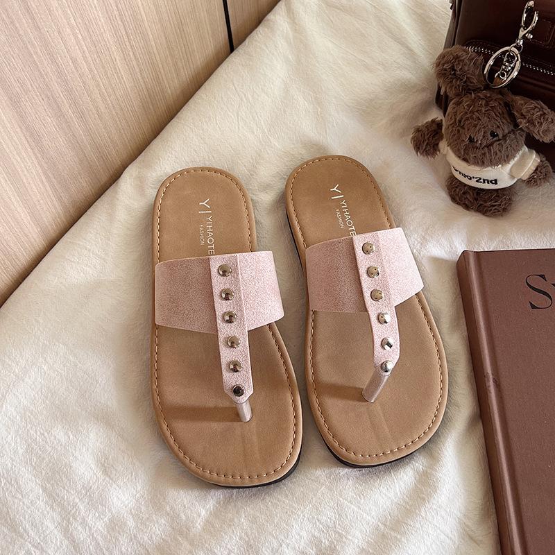 Flats Women's Slippers Clip Toe Summer Woman Sandals 2026 Fashion Beach Flip Flops Fashion Cozy Slides Women Sandalias De Mujer