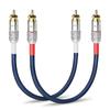 UCINNOVATE RCA Male To Male Stereo Audio Cable, 30cm Gold-Plated (2-Pack)