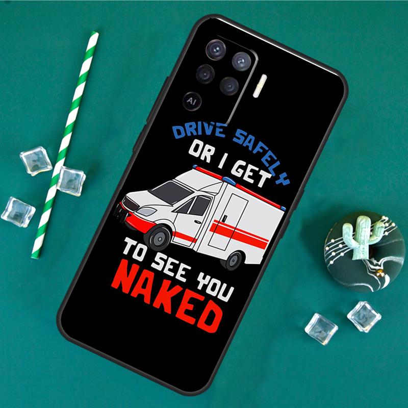 Ambulance Car Case For Oppo A40 A60 A80 A16 A76 A96 A18 A38 A58 A78 A98 A91 A15 A17 A74 A94 A54 A57S Cover