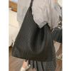 Ielgy Retro Large-Capacity Underarm Commuter Bag Women Simple Woven Pattern Fashion One-Shoulder Tote Bag