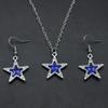 3pcs Rhinestone Star Drop Earrings Necklace, Fashionable Y2K Cute Style, Ladies' Dating Gift Vintage Gothic Charm Pentagram Jewelry Set Accessory