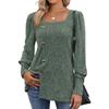 BITCED Women's Fashion Casual Long Sleeve Square Collar Blouses & Shirts