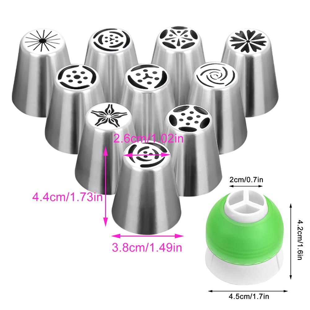 7/11pcs Cream Pastry Decorating Tips Set Stainless Steel Russian Tulip Icing Piping Cake Nozzles Cupcake Baking Tools