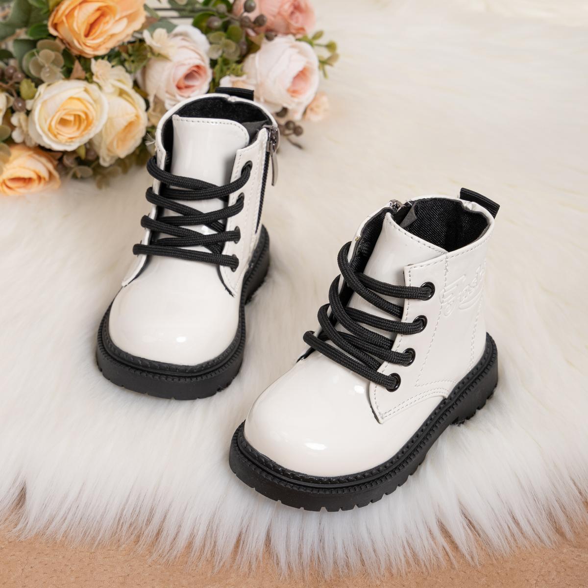 

Baby Autumn and Winter Fashionable Round Toe Thick Sole Single Comfortable Short Boots New Hot Sale Kids One-piece Toddler Shoes 22Insole14.3cm белый