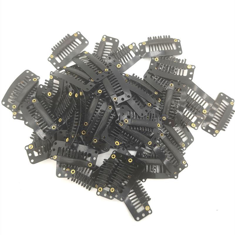 U-Shaped 3.2cm BB Hair Extension Clips, 6-Tooth Weft/Wig Clips for DIY Jewelry Accessories