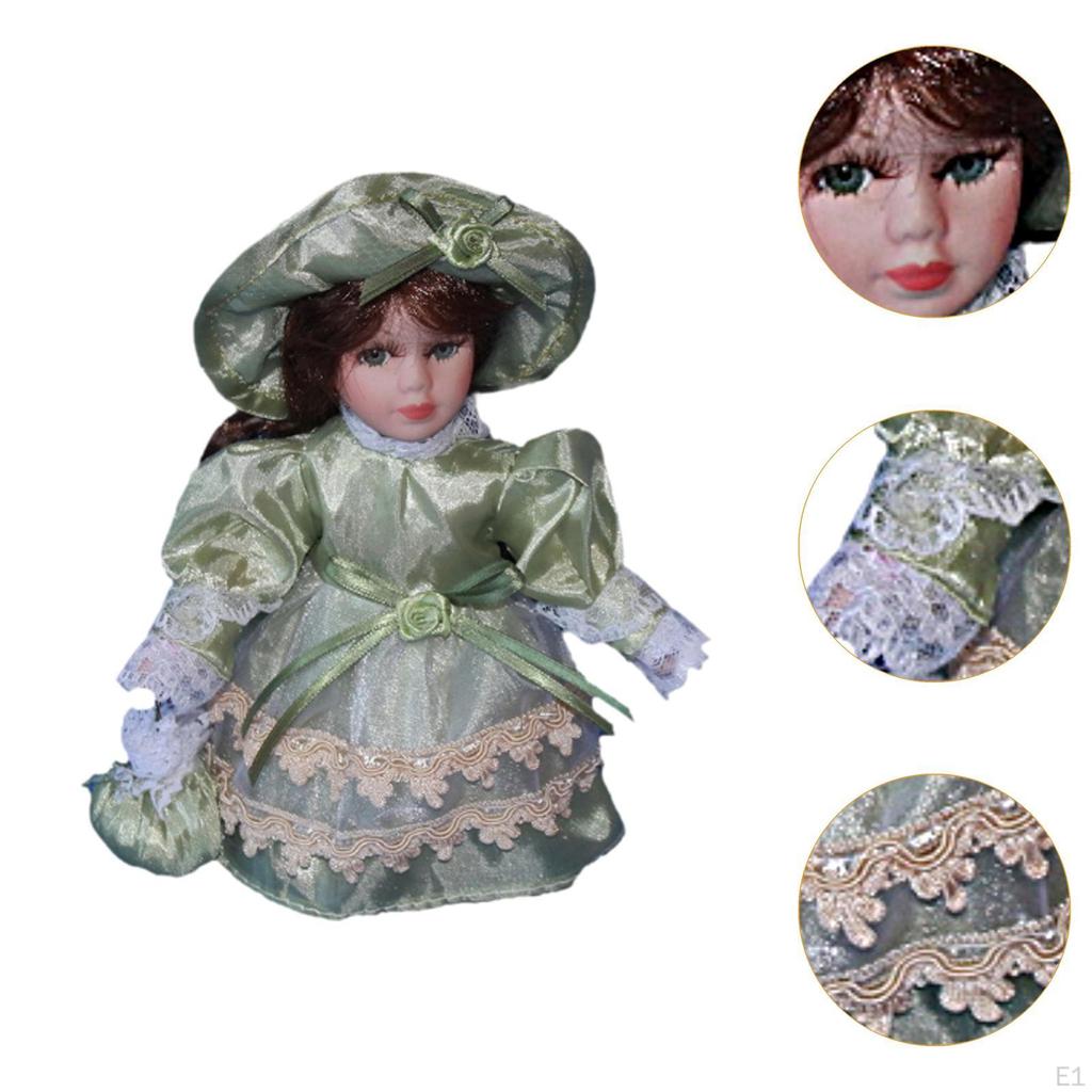 Dress up Porzellan Puppe Weiblich 7,87 Zoll Schöne Altmodische Keramik in