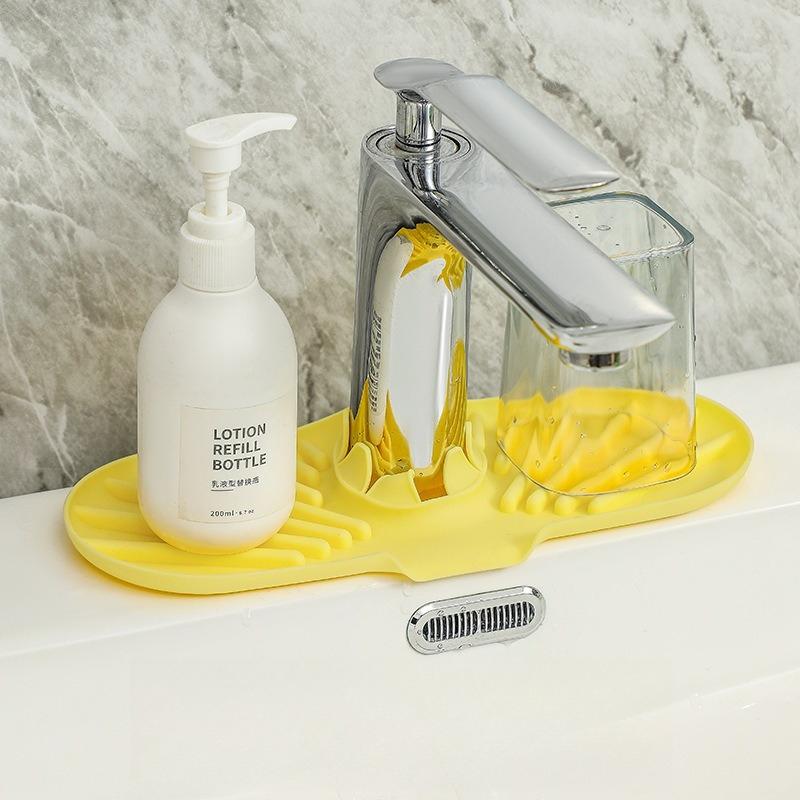 

Поднос для кухонной раковины, силиконовый дренажный коврик, держатель губки для мыла со сливным ростком, аксессуары для кухонной стойки